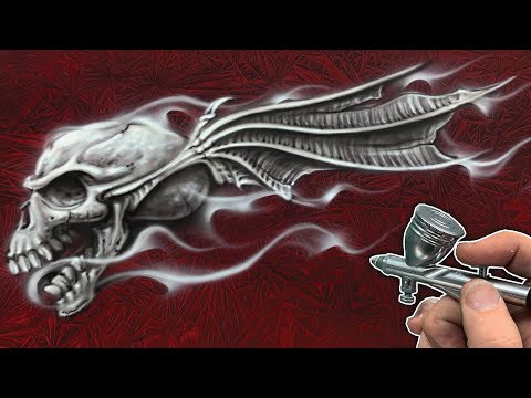 How to Airbrush a Skull with Wings