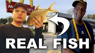 RAW FILET-O-FISH PRANK @ McD's (REAL FISH)