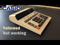 Yellowed vintage CASIO calculator restoration.  Retrobright Magic