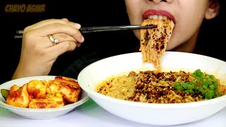 ASMR Mie Korea Instan + Jamur Enoki + Suki Yaki Seafood