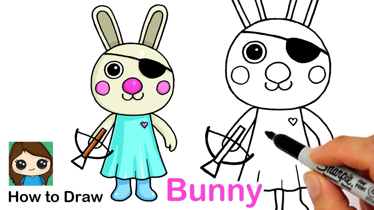 How To Draw Bunny Roblox Piggy Kidztube - roblox piggy mr. p coloring pages