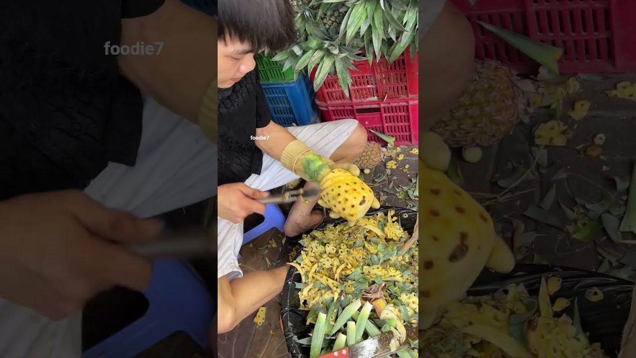Sweet And Sour Pineapple Cutting Skills