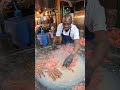 Cooking Shrimps and Prawns for Rice Paella. London Street Food