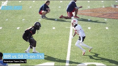 2023 Senior Bowl: American Team Day-1 WR vs DB Drills (1-on-1