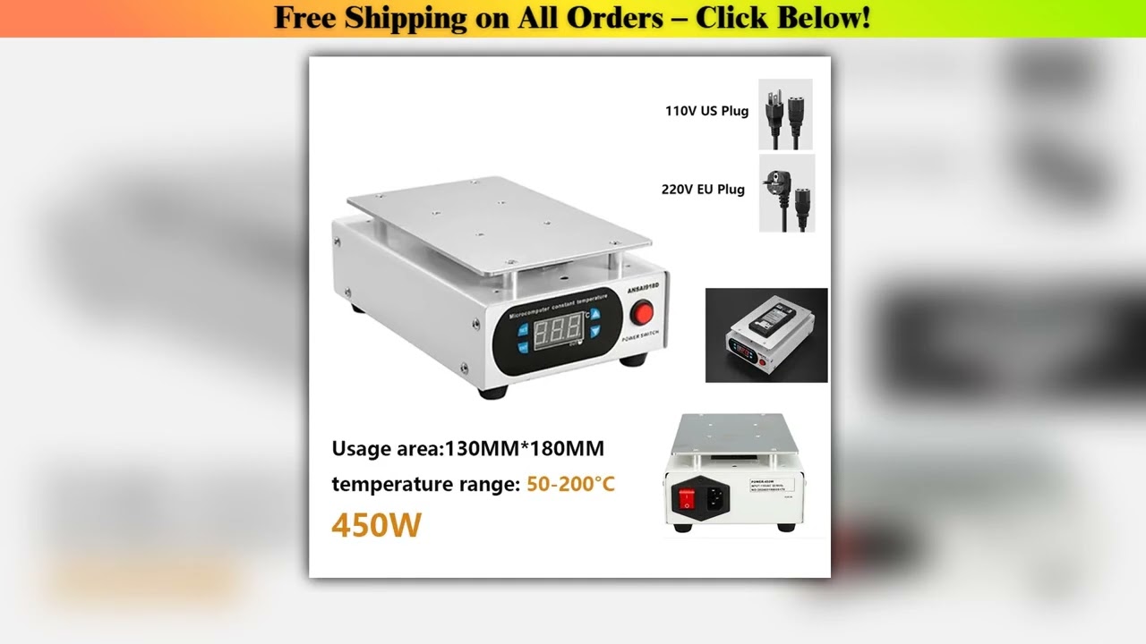 450W PCB LCD Screen Repair Separator Replacement Heating Plate Welder Hot Plate Table Preheating