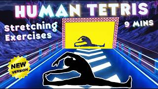 9 MINS HUMAN TETRIS | Viral Interactive Warm Up Game | Full Body - Stretching Exercises ⏳ 1 Player