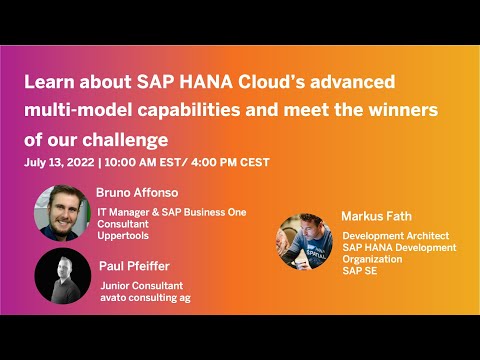 Learn about SAP HANA Cloud’s advanced multi-model capabilities and meet the winners of our challenge
