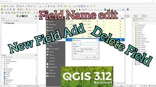 qgis tutorial - field name edit, new field create & delete field of shape file in qgis