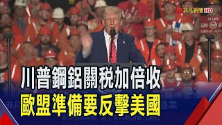 美鋼鋁關稅變50% 歐盟準備報復.加澳齊譴責  關稅政策驚動全球 川普讓全球企業虧損破兆｜非凡財經新聞｜20250601
