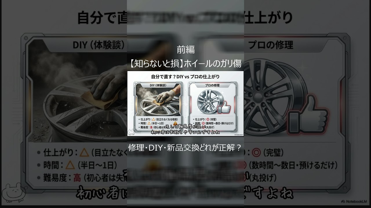 前編　アルミホイールのガリ傷はオートバックスで修理してくれるのか？