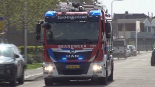 Prio 1 Tankautospuit 18-5331 Brandweer Zuid-Beijerland met spoed naar &#39;&#39;ongeval&#39;&#39; Koningsdag 2023