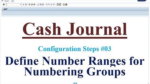 Cash Journal Config Steps #03 Define Number Ranges for Numbering Groups