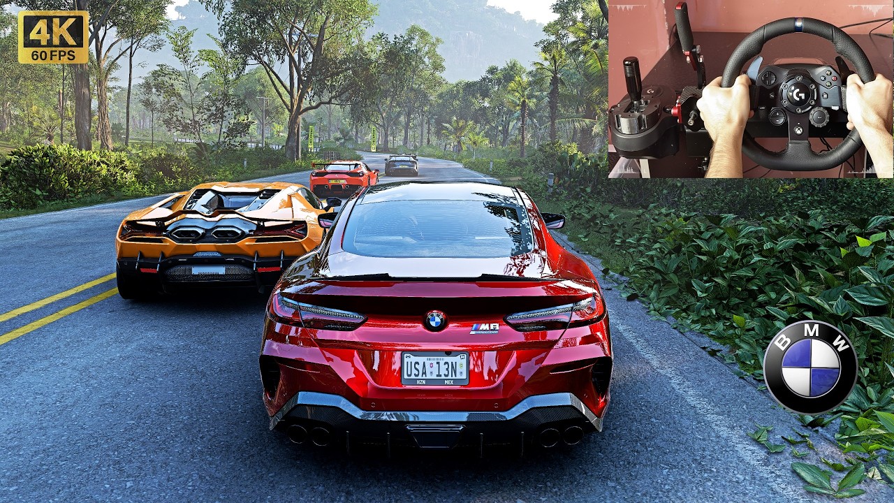 BMW M8 Competition F92 VS SUPERCARS | Forza Horizon 5  Steering Wheel Gameplay