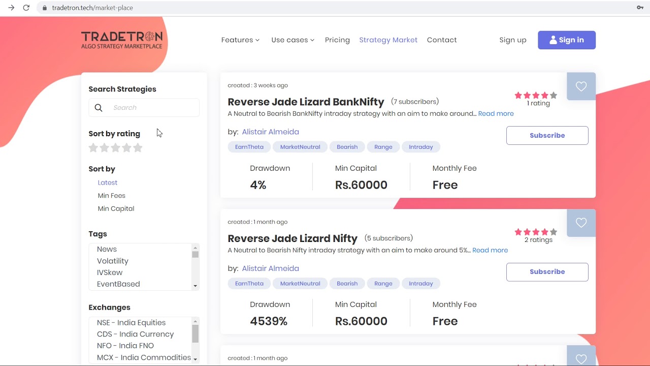 Strategy Marketplace - How to subscribe others strategy from marketplace