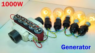 220V Free Electricity 1000W Magnetic Generator Using 2X Ballest At Home