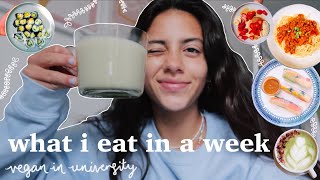 what i eat in a week in university  vegan and healthy ish !!