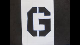 DIY Stencil letter G with Grid Paper Craft