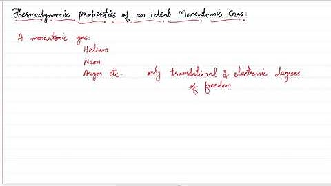 Thermodynamic Properties of an Ideal Monoatomic Gas: 1
