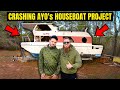 CRASHING AYO&#39;s Houseboat Project!! (FULLL BOAT TOURS)