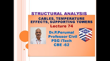 Lecture74: Cables, Temperature Effects, Supporting Towers: By Dr.P.Perumal, PSG ITech, CBE