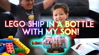 Building the LEGO Ship In A Bottle with my 5 year old! 🚢 (LEGO Ideas 21313)
