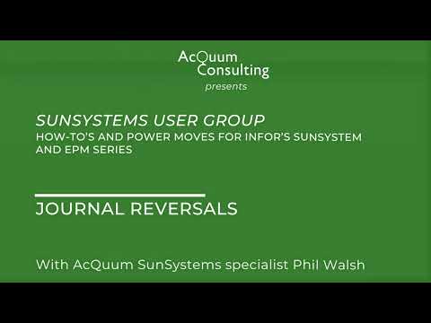 Journal Reversals in SunSystems
