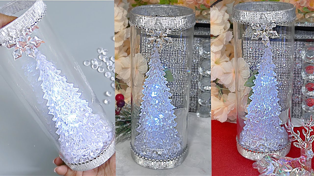 Набор для самостоятельного изготовления ваз со свечами и подсветкой в ​​виде рождественской елки