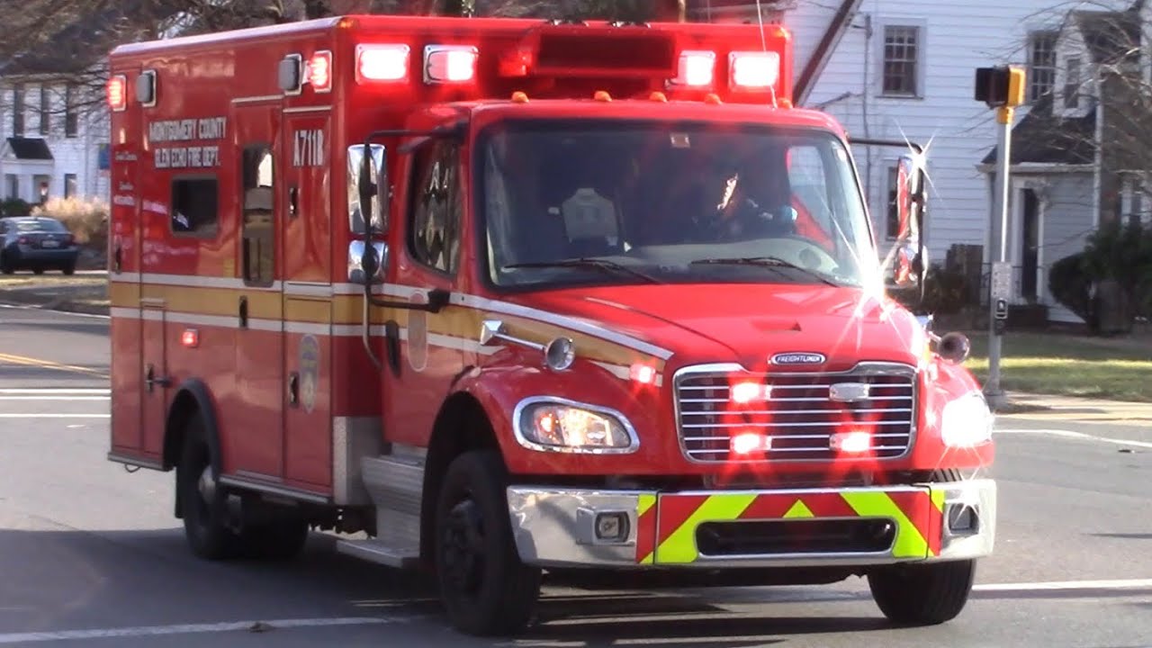 Montgomery County Fire & Rescue Services Ambulance 711B Responding
