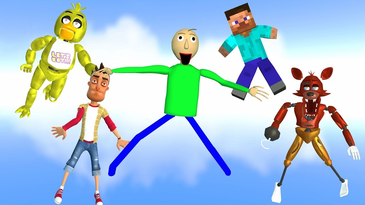Gmod Baldi's Basics | MINECRAFT | FNAF | Hello Neighbor |ragdolls vol.6