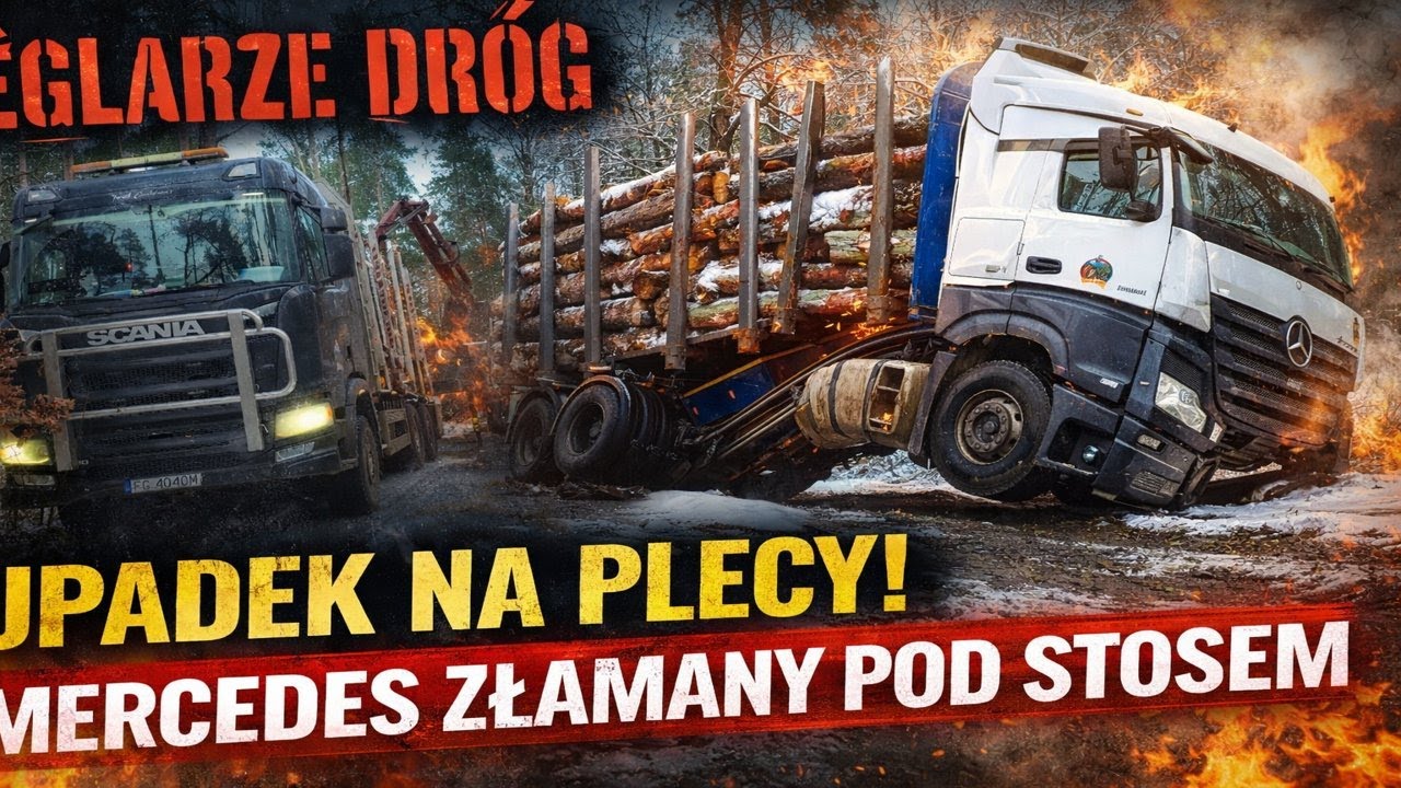 #111 Mercedes złamany pod stosem drewna, a jakby tego było mało
