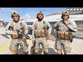 GTA 5 - BAD Army🎖️Franklin, Michael and Trevor vs 5 Star Army at Fort Zancudo(Army Base Rampage)