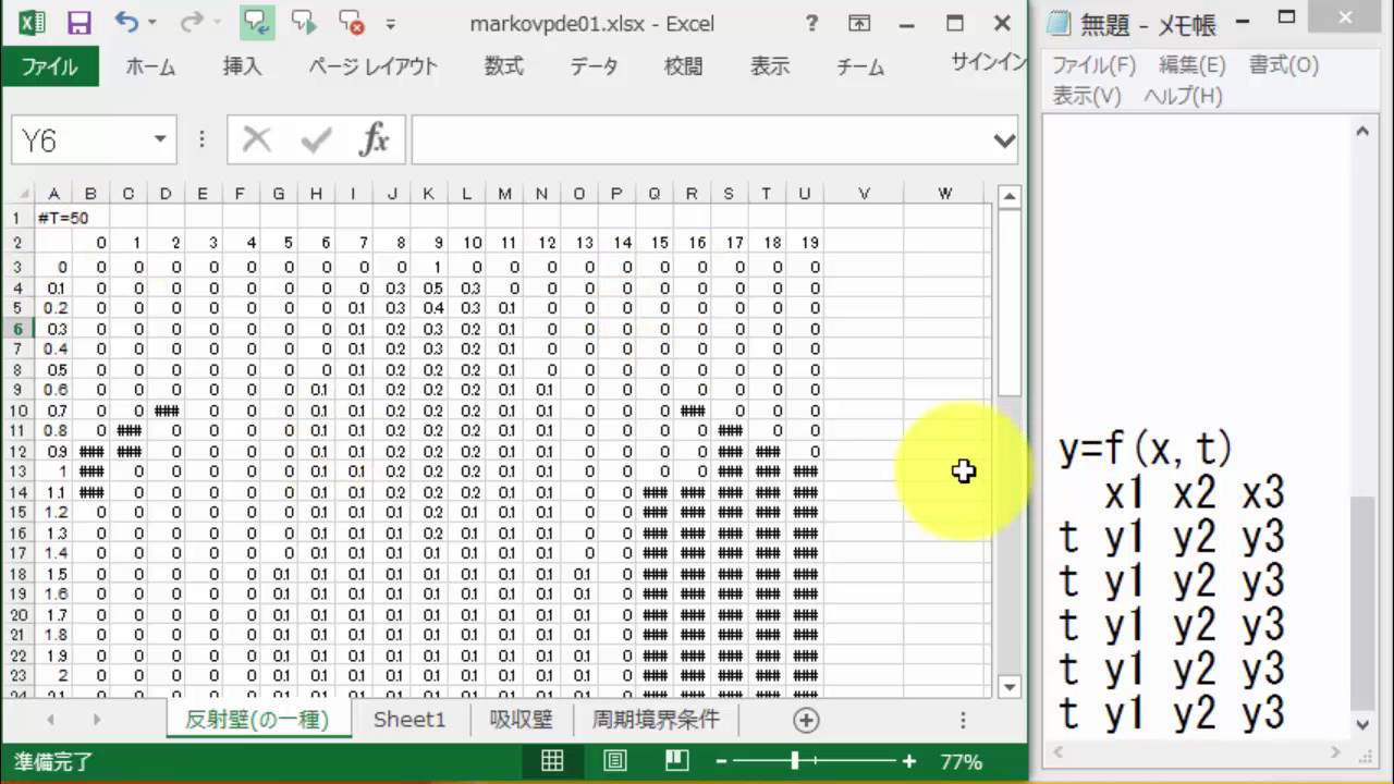 Excel13の散布図で2変数関数p X T の断面図をプロット Youtube