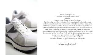 Sayl Kadın Beyaz Gri Kalın Taban Sneaker Günlük Spor Ayakkabı