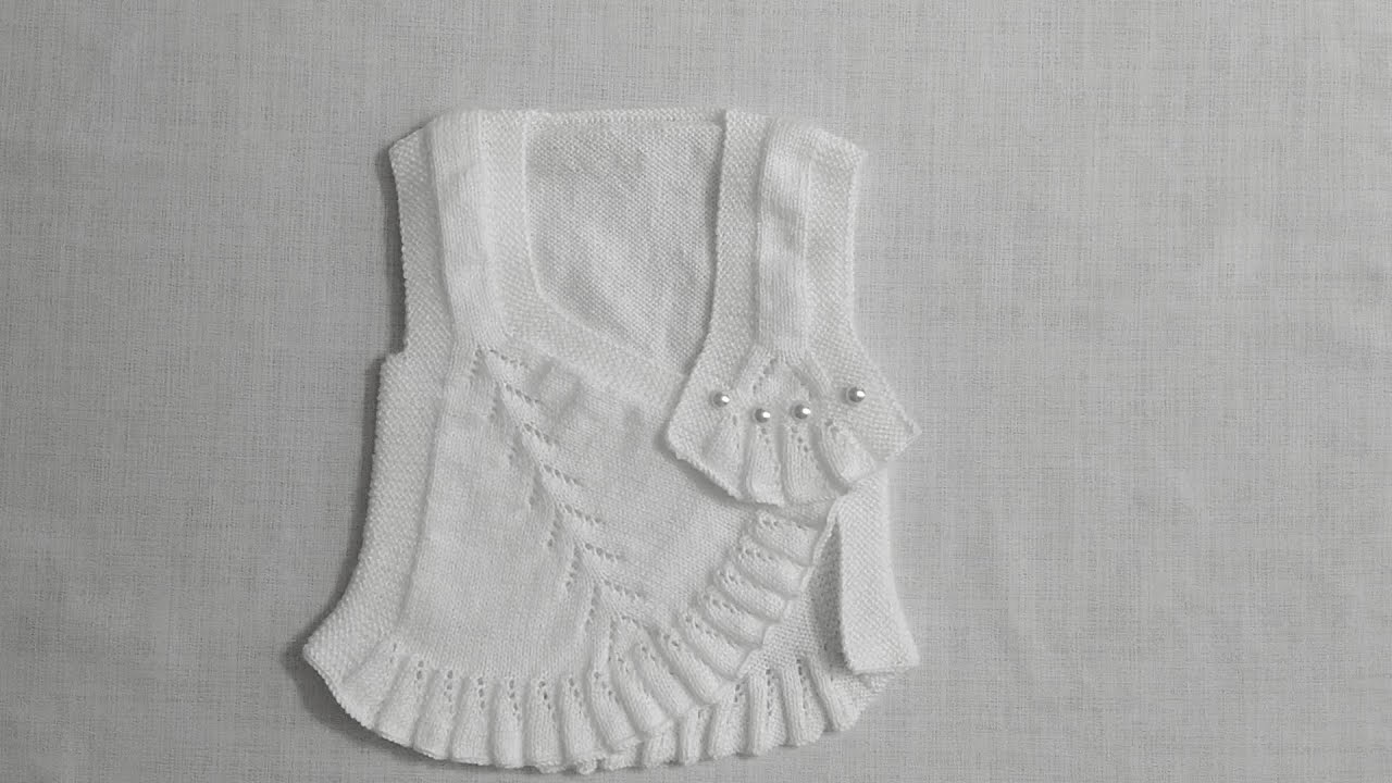 Fırfırlı Kolay Bebek Çocuk Örgü yeleği