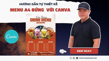 # Hướng dẫn tự thiết kế Menu A4 đứng với Canva -| POSTER CỬA HÀNG Trà Sữa, Ăn vặt