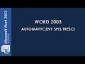 Tworzenie automatycznego spisu treści - Word 2010 - YouTube