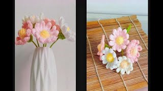 毛线钩织夏菊花束