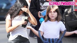 Kourtney Kardashian's Kids Give Paparazzi A Hard Time While Leaving Lunch In West Hollywood