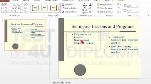 Insert any shape object at the bottom left corner of the current slide. Make sure the entire...