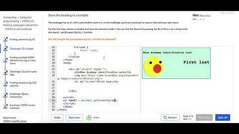Challenge: ID Changer  - Making Webpages Interactive on Khan Academy