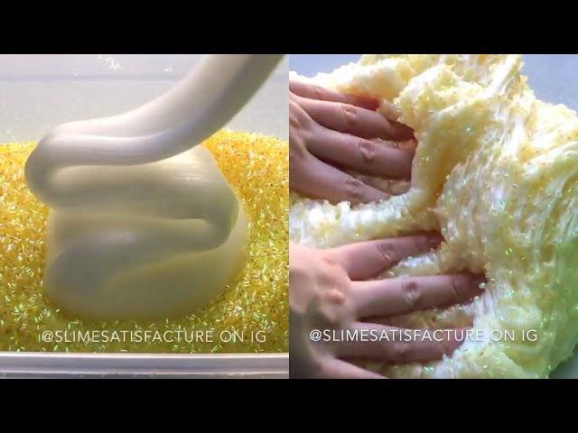 Mixing clear slime into Bingsu beads 