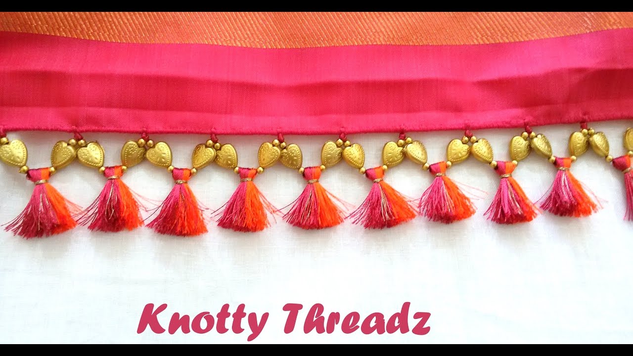 How to make Double Colored Saree Kuchu / Tassels using Silk Thread ...