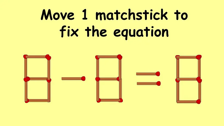 Fix 8-8=8 | Match Stick Puzzles #41 | turn the wrong equation into correct