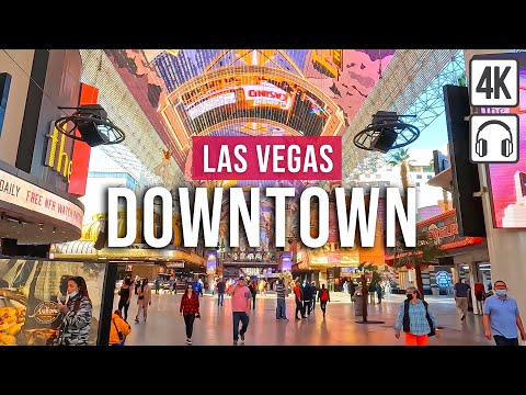 Downtown Las Vegas Walking Tour - [Immersive sound - 4K/60fps]
