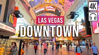 Downtown Las Vegas Walking Tour - Immersive Sound - 4K60Fps