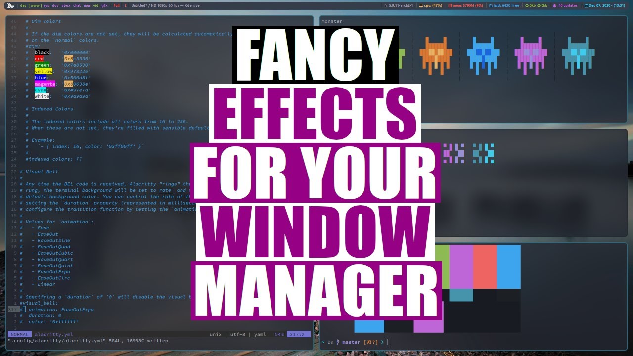 Animations, Blurring and Rounded Corners For Your Window Manager - YouTube