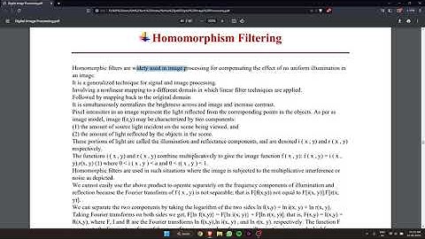 Homomorphic Filtering: Enhancing Images in Digital Image Processing