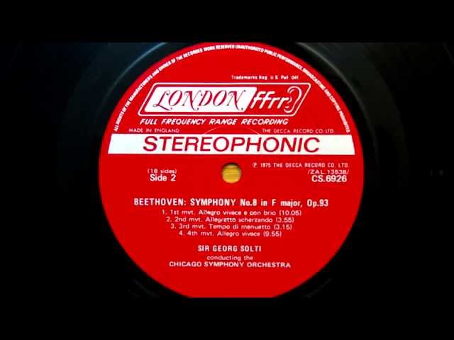 Beethoven - Symphonie n°8: final "allegro vivace" : Orch Symph Chicago / G.Solti