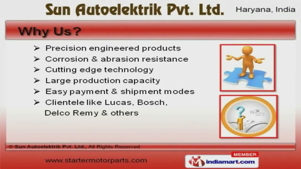 Auto Electric Components & Parts by Sun Autoelektrik Pvt. Ltd