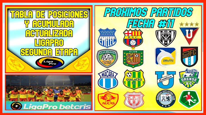 🔴LIGAPRO CALENDARIO FECHA 11 SEGUNDA ETAPA LIGAPRO ECUADOR 2022 | PROXIMOS PARTIDOS LIGAPRO FASE 2
